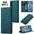 thumbnail image 1 of ELEHOLD Luxury Leather Wallet Case for Samsung Galaxy S23 Plus with Card Slots Money Pocket Kickstand Magnetic Closure Shockproof Anti-Scratch Purse Case,Blue, 1 of 9