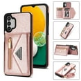 thumbnail image 1 of ELEHOLD Luxury Leather Wallet Case 
for Samsung Galaxy A13 4G/5G,with Card Slots Zipper Pocket Kickstand Function Adjustable Crossbody Shoulder Strap Shockproof Purse Phone Case, Pink, 1 of 6