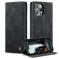 thumbnail image 1 of ELEHOLD Luxury Leather Wallet Case for iPhone 15 Pro with Card Slots Money Pocket Kickstand Function Magnetic Closure Shockproof Anti-Scratch Purse Case for iPhone 15 Pro 6.1",Black, 1 of 11
