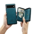 thumbnail image 1 of ELEHOLD Luxury Multi-Functional Wallet Case for Google Pixel 6A Leather Purse Case with Detachable Card Slots Zipper Pocket Kickstand Function Shockproof Protective Case,Blue, 1 of 5