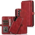 thumbnail image 1 of ELEHOLD Luxury Multi-Functional Wallet Case for Samsung Galaxy S23 with Card Slots Dual-Use Detachable Phone Case Magnetic Function Lanyard Shockproof Wallet Case,Red, 1 of 7