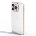 thumbnail image 1 of ELEHOLD Luxury Plating Clear Case for  iPhone 13 Pro Max,Aluminum Alloy Frame Slim Thin with Camera Lens Protection Hard PC Back Anti-Scratch Protective Case,Gold, 1 of 7