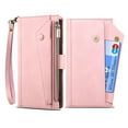 thumbnail image 1 of ELEHOLD Luxury Wallet Case for Google Pixel 7A, Card Slots Zipper Pocket Kickstand Function with Crossbody Shoulder Strap Wrist Strap Shockproof Case for Google Pixel 7a,Rosegold, 1 of 9