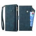thumbnail image 1 of ELEHOLD Luxury Wallet Case for Google Pixel 7A, Card Slots Zipper Pocket Kickstand Function with Crossbody Shoulder Strap Wrist Strap Shockproof Case for Google Pixel 7a,Darkblue, 1 of 9