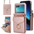 thumbnail image 1 of ELEHOLD Luxury Wallet Case For Motorola Razr Ultra 2025/ Razr 60 Ultra,with Organ Card Slots RFID Blocking Metal Ring Holder Crossbody Shoulder Strap Leather Purse Case for Women Girls,Rosegold, 1 of 9