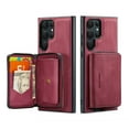 thumbnail image 1 of ELEHOLD Luxury Wallet Case for Samsung Galaxy S22 Ultra Leather Purse Case with Detachable Card Slots Zipper Pocket Kickstand Function Shockproof Protective Case,Red, 1 of 7