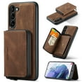 thumbnail image 1 of ELEHOLD Luxury Wallet Case for Samsung Galaxy S23 Plus Leather Purse Case with Detachable Card Slots Zipper Pocket Kickstand Function Shockproof Protective Case,Brown, 1 of 7