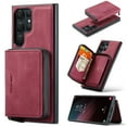 thumbnail image 1 of ELEHOLD Luxury Wallet Case for Samsung Galaxy S23 Ultra Leather Purse Case with Detachable Card Slots Zipper Pocket Kickstand Function Shockproof Protective Case, Red, 1 of 7