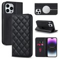 thumbnail image 1 of ELEHOLD Luxury Wallet Case for iPhone 13 Pro Max with RFID Blocking Card Slots Kickstand Feature Magnetic Closure Compatible with MagSafe Charging All-Round Protection Shockproof Wallet Case,black, 1 of 8