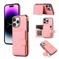 thumbnail image 1 of ELEHOLD Luxury Wallet Case for iPhone 14 Pro 6.1" with Card Holders Magnetic Closure Kickstand Function Shockproof Purse Case with Detachable Crossbody Shoulder Strap,Rosegold, 1 of 7