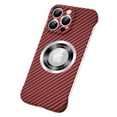 thumbnail image 1 of ELEHOLD Mag Safe Compatible iPhone 13 Pro Case, Ultra Slim Thin Carbon Fiber Texture Back Cover Frameless Bumper Case Scratch Resistant Logo View Window for iPhone 13 Pro,Red, 1 of 6