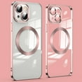 thumbnail image 1 of ELEHOLD MagSafe Compatible for iPhone 15 Magnetic Case, Crystal Clear Back Plating Bumper Shockproof Protective Case with Camera Lens Protector for iPhone 15, Rosegold, 1 of 6