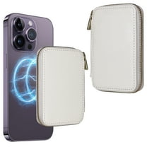 ELEHOLD for MagSafe Wallet,2024 Newest Wallet w/ Zipper Card Holder RFID Blocking,Detachable Magnetic Wallet for iPhone 15/14/13/12/Phone Cases with Magnetic Suction/Phones with Magnetic Rings,White