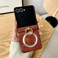 thumbnail image 1 of ELEHOLD Magnetic Case Cover for Motorola Razr Ultra 2025/ Razr 60 Ultra ,Shock-Absorbent Faux Leather Ring Holder Kickstand Rugged Plastic Magnetic Case Hing Protection Cover,Brown, 1 of 3