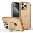 thumbnail image 1 of ELEHOLD Magnetic Case For iPhone 15 Frosted Skin-Friendly Shockproof Case, Ring Stand Rugged Cover, MagSafe Compatible, Semi-Transparent, Desertgold, 1 of 9