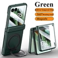 thumbnail image 1 of ELEHOLD Magnetic Case For Motorola Razr 2025/2024 with Kickstand, Built-in Tempered Glass Film, Mag-Safe Charging 360° Ring Holder Slim Foldable Shockproof Case Cover,Green, 1 of 6