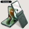 thumbnail image 1 of ELEHOLD Magnetic Case For Motorola Razr Ultra 2025 / Razr 60 Ultra, Built-in Tempered Glass Film, Mag-Safe Charging Slim Foldable Rugged Shockproof Case Cover with Hinge Protection, Green, 1 of 6
