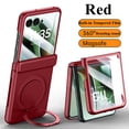 thumbnail image 1 of ELEHOLD Magnetic Case For Motorola Razr Ultra 2025/ Razr 60 Ultra with Kickstand, Built-in Tempered Glass Film, Mag-Safe Charging 360° Ring Holder Slim Foldable Shockproof Case Cover,Red, 1 of 6