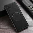 thumbnail image 1 of ELEHOLD Magnetic Case for Samsung Galaxy S23 FE, Luxury PU Leather Ultra Slim Compatible with Mag Safe Shockproof Lightweight Case for Samsung S23 FE,Black, 1 of 8