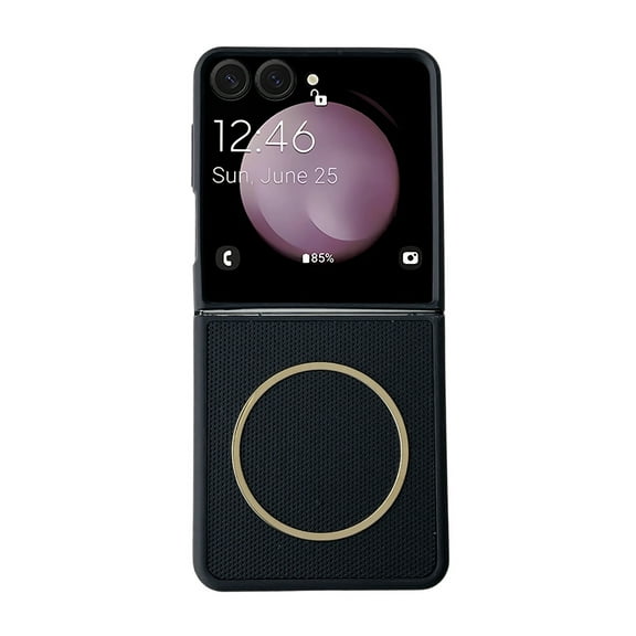 ELEHOLD Magnetic Case for Samsung Galaxy Z Flip 7, Shock-Absorbent  Anti-Scratch Non-Slip Grip PC+TPU Protective Case Cover with Wireless Charging Support, Black