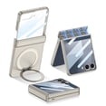 thumbnail image 1 of ELEHOLD Magnetic Case for Samsung Galaxy Z Flip 7 with Tempered Glass, Compatible Mag-Safe Accessories,Magnetic  Hinge Cover Ring Kickstand Rugged Lightweight Shockproof Case, Titaniumgray, 1 of 10