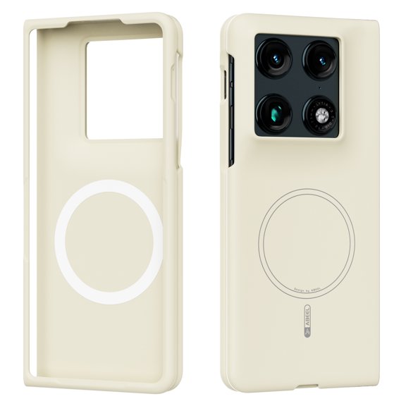 ELEHOLD Magnetic Case for Moto Razr Fold, Anti-Scratch Shockproof Rugged Non-Slip Anti-Fingerprint Cover Wireless Charging Compatible, Beige