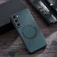thumbnail image 1 of ELEHOLD Magnetic Case for Samsung Galaxy S23, Luxury PU Leather Ultra Slim Compatible with MagSafe Shockproof Lightweight Case for Samsung S23,Green, 1 of 9