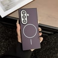 thumbnail image 1 of ELEHOLD Magnetic Case for Samsung Galaxy Z Fold 5, Ultra-Slim Carbon Fiber Texture Cover Shockproof Protective Shell, Wireless Charging Ready,Purple, 1 of 8
