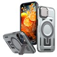 thumbnail image 1 of ELEHOLD Magnetic Case for iPhone 15 Pro Max, Military Grade Shockproof Rugged Case Built-in Metal Camera Cover with Stand,Gray, 1 of 6