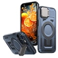 thumbnail image 1 of ELEHOLD Magnetic Case for iPhone 15 Pro, Military Grade Shockproof Rugged Case Built-in Metal Camera Cover with Stand,Navyblue, 1 of 6