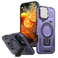 thumbnail image 1 of ELEHOLD Magnetic Case for iPhone 16 Plus, Military Grade Shockproof Rugged Case Built-in Metal Camera Cover with Stand,Purple, 1 of 7