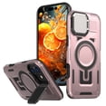 thumbnail image 1 of ELEHOLD Magnetic Case for iPhone 16 Plus, Military Grade Shockproof Rugged Case Built-in Metal Camera Cover with Stand,Rosegold, 1 of 7