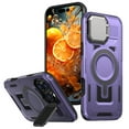 thumbnail image 1 of ELEHOLD Magnetic Case for iPhone 16 Pro Max, Military Grade Shockproof Rugged Case Built-in Metal Camera Cover with Stand,Purple, 1 of 6