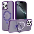 thumbnail image 1 of ELEHOLD Magnetic Case for iPhone 16 Pro Max, Shockproof Protective Case with Ring Kickstand,Darkpurple, 1 of 6