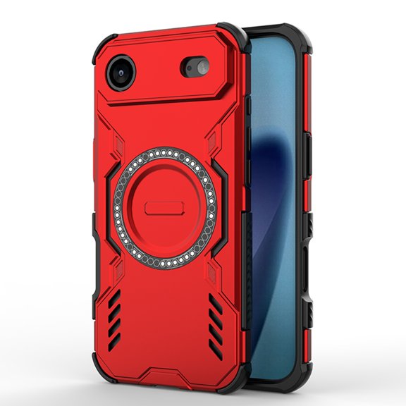 ELEHOLD Magnetic Case for iPhone 17 Air, Military-Grade Shockproof Heat Dissipation Phone Case,Wireless Charging Support,Red
