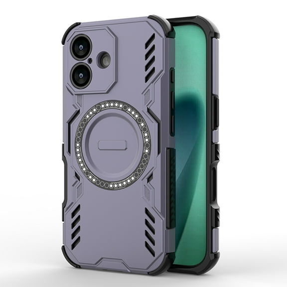 ELEHOLD Magnetic Case for iPhone 17, Military-Grade Shockproof Heat Dissipation Phone Case,Wireless Charging Support,Purple