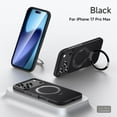 thumbnail image 1 of ELEHOLD Magnetic Case for iPhone 17 Pro Max 2025, Shocproof Slim Premium Leather Magnetic Ring Kickstand PU Leather Slim Protective Case Cover, Black, 1 of 8