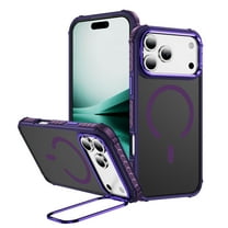ELEHOLD Magnetic Case for iPhone 17 Pro Max, Rugged Matte Shockproof Phone Case with Kickstand,Purple