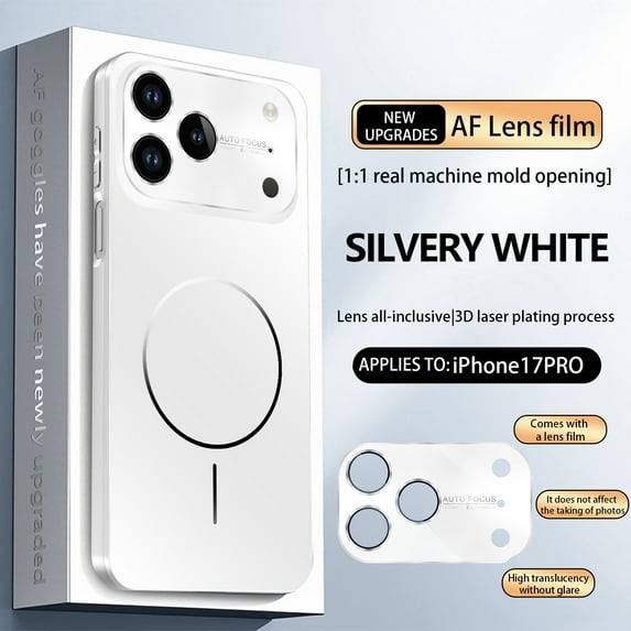 ELEHOLD Magnetic Case for iPhone 17 Pro, Shockproof Full Protection Phone Case with Lens Protector,White