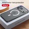 thumbnail image 1 of ELEHOLD Magnetic Case for iPhone 17 Pro, Shockproof Metal Frame Frosted Back Case Built in Lens Protector, Wireless Charging Compatible,Black, 1 of 5