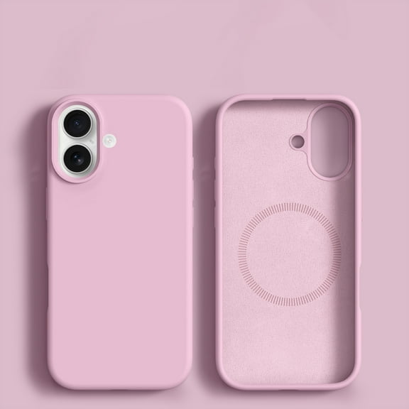 ELEHOLD Magnetic Case for iPhone 17, Shockproof Silicone Phone Case, Precise Cutouts, Wireless Charging Support,Pink