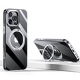 thumbnail image 1 of ELEHOLD Magnetic Case For iPhone 12 Pro / 12 6.1", MagSafe Compatible Military-Grade Protection Anti-Yellowing Translucent Metal Ring Kickstand Shockproof Case for iPhone 12 Pro / 12 6.1",Black, 1 of 7