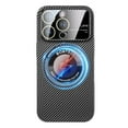 thumbnail image 1 of ELEHOLD Magnetic Case for iPhone 13 Pro, Compatible with MagSafe, Slim PC Carbon Fiber Texture Case Shockproof Protective Cover with Camera Lens Protector for iPhone 13 Pro,Black, 1 of 5