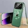 thumbnail image 1 of ELEHOLD Magnetic Case for iPhone 13 Pro Max Full Body Case,Double Sided with Built-in Tempered Glass Screen Protector Metal Frame Camera Lens Protection Shockproof Rugged Case,green, 1 of 7
