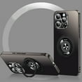 thumbnail image 1 of ELEHOLD Magnetic Case For iPhone 13 Pro Max, Slim Frosted Shockproof Case Rugged Cover, [with 360° Rotable Ring Stand], [Mag Safe Compatible], [Lens All-Inclusive], Black, 1 of 9