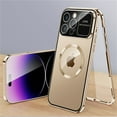 thumbnail image 1 of ELEHOLD Magnetic Case for iPhone 14 Full Body Case,Double Sided with Built-in Tempered Glass Screen Protector Metal Frame Camera Lens Protection Shockproof Rugged Case,gold, 1 of 1