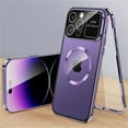 thumbnail image 1 of ELEHOLD Magnetic Case for iPhone 14 Plus Full Body Case,Double Sided with Built-in Tempered Glass Screen Protector Metal Frame Camera Lens Protection Shockproof Rugged Case,purple, 1 of 7