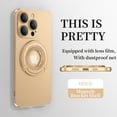 thumbnail image 1 of ELEHOLD Magnetic Case for iPhone 14 Pro Max 6.7", Foldable Kickstand Bracket Work with Magnetic Car Mount Lens Film Protection Slim Shockproof Case,Gold, 1 of 1