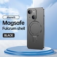 thumbnail image 1 of ELEHOLD Magnetic Case for iPhone 15 Matte Case with All-Inclusive Lens Film Foldable Ring Kickstand Compatible with MagSafe Slim Shockproof Lightweight Case for iPhone 15,Black, 1 of 11