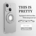 thumbnail image 1 of ELEHOLD Magnetic Case for iPhone 15 Plus, Foldable Kickstand Bracket Work with Magnetic Car Mount Lens Film Protection Slim Shockproof Case for iPhone 15 Plus,Silver, 1 of 7